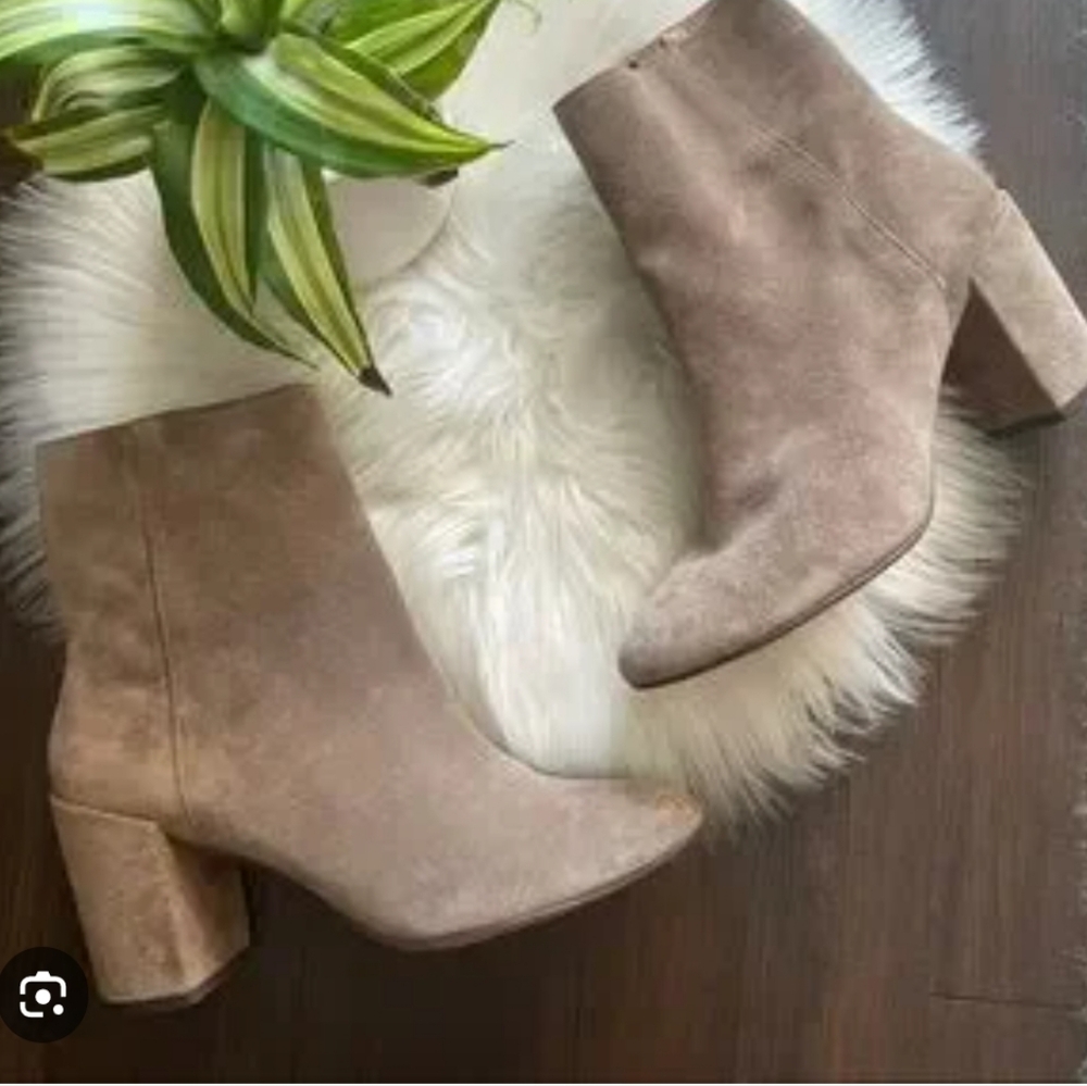 Calvin Klein Tan Suede Ankle Booties | Women's Size 9